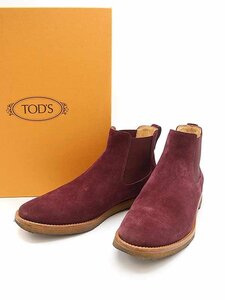 TOD’S トッズ サイドゴア スエードレザーブーツ パープル 5 1/2 ITJW1LAJ675W