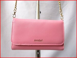 Snidel/スナイデル◇2way スマホ・お財布バッグ　カード3枚収納可　PK　スマホポケット・ミラー付　斜め掛け　W18.5cm