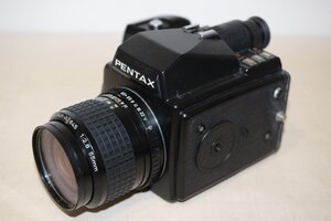 PENTAX ペンタックス 645 1:2.8 55mm 中判フィルムカメラ レンズ内部カビ有 動作未確認 6869-80サイズ