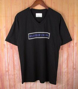 LST10409 NUMBER (N)INE ナンバーナイン Vネック Tシャツ NDT-722N ブラック XL（クリックポスト可）