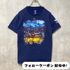 古着 used　MLB メジャーリーグ　ミネソタツインズ　野球　半袖オフィシャルプリントTシャツ　ネイビー　紺　野球