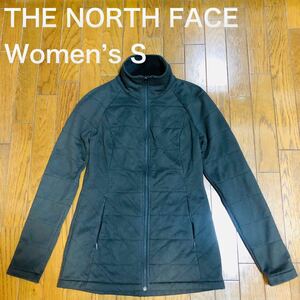 【送料無料】THE NORTH FACE裏ボア　キルティングニットジップアップショートコート　ダークグレー　レディースSサイズUSA古着