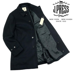 【Y114】【新品】【定価86,900円】【カシミヤ混】J.PRESS ジェイプレス ステンカラーコート ウールコート 比翼コート サイズL