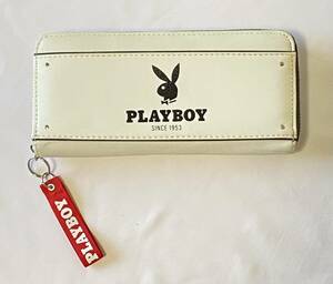 【訳あり新品】PLAYBOY　プレイボーイ　ラウンドファスナー長財布　ホワイト