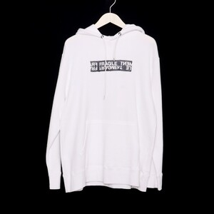 SACAI × FRAGMENT DESIGN FRAGIL HOODIE サイズ3 ホワイト 19-02026M サカイ フラグメント ボックスロゴスウェットパーカー プルオーバー