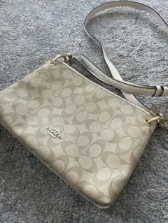 Coach ベージュ ダブルファスナー　ショルダーバッグ未使用品