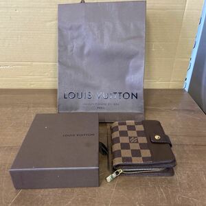 UTt153【LOUIS VUITTON】未使用★ルイヴィトン コンパクトジップ ダミエ エベヌ 折り財布 N61668 CA0054