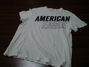 送料無料♪AMERICAN EAGLEデカロゴ半袖Tシャツ/メンズ/白/XL/アメリカンイーグル