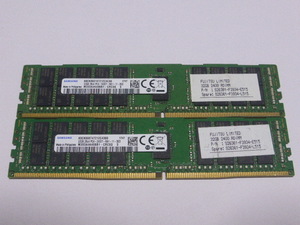 メモリ サーバーパソコン用 Samsung PC4-19200T(DDR4-2400T) ECC Registered 32GBx2枚合計64GB 起動確認済です M393A4K40BB1-CRC0Q