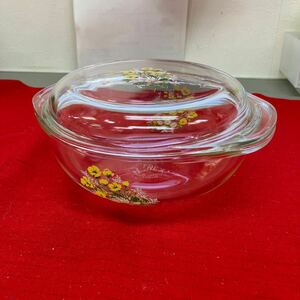 【PYREX 蓋付 ガラス鍋】耐熱ガラス パイレックス 調理器具【A8-1②】0529