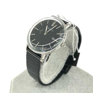 新品同様◆ADEXE アデクス 腕時計 クォーツ◆2043A-T01 ブラック SS メンズ ウォッチ watch