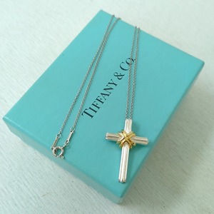 Tiffany ティファニー クロス ネックレス シルバー925 ゴールド 750 コンビ シグネチャークロス