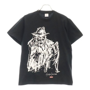 シュプリーム 20AW ×Yohji Yamamoto Scribble Portrait Tee ×ヨウジヤマモト スクリブル ポートレート 半袖Tシャツ カットソー ブラック