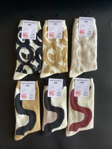 ◎未使用　6足セット　UNIQLO×marimekko　ユニクロ×マリメッコ　靴下　ソックス　ヒートテック　23-25