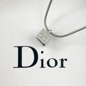 美品!! クリスチャン ディオール Christian Dior ネックレス ペンダント キューブ CD ロゴ シルバー アンティーク ヴィンテージ 銀色 刻印 