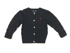 新品 17675 レディース キッズ ベイビー ガールズ 12M カーディガン セーター ポロ ラルフ ローレン polo ralph lauren 紺