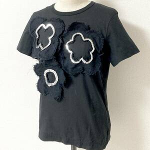 AD2013 tricot COMME des GARCONS 立体 3D フワラー スパンコール 装飾 半袖 カットソー トリココムデギャルソン Tシャツ archive 4040143