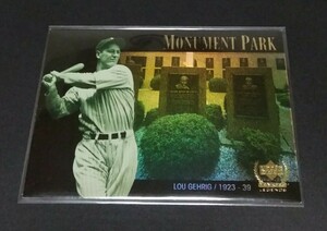 MLB 2000年upper deck ルー・ゲーリッグ(ヤンキース)LEGENDS Monument Parkフォイル。 No,MP1。Lou Gehrig 