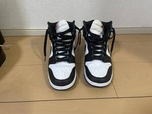 1円出品！ナイキ NIKE W DUNK HIGH WHITE BLACK 25.5cm WMNS DD1869-103 ウィメンズ ダンク ハイ ホワイト ブラック 白 黒