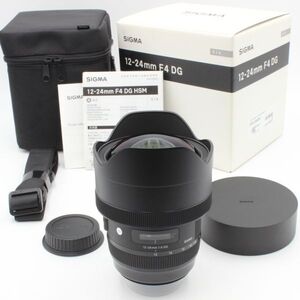 【極美品】 SIGMA シグマ 12-24mm f4 DG HSM Art 元箱 付属品 付き ケースストラップ未使用 キヤノン Canon 43007