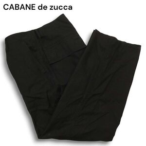 CABANE de zucca カバンド ズッカ 春夏 【麻 リネン混】 ストレッチ★ フラップ ワーク パンツ Sz.S　メンズ 黒　C4B03913_9#P