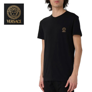 送料無料 14 VERSACE ヴェルサーチ AUU01005 1A10011 A1008 ブラック Tシャツ メデューサ 半袖 size 4