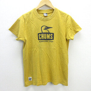 G■チャムス/CHUMS ブービーフェイスTシャツ/CH11-1325【L】黄/LADIES/129【中古】■