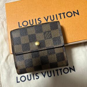 ルイヴィトン LOUIS VUITTON ダミエ ポルトフォイユ エリーズ 三つ折り財布 Wホック財布 S級極美品