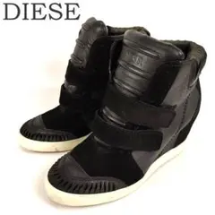 DIESEL ディーゼル スニーカー インヒール ハイカット 24.5 ブラック