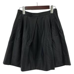 ゆうパケットOK MACPHEE マカフィー フェイクレザー　タック スカート size36/ブラック