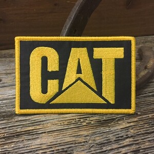 CAT ロゴ ワッペン ◆ 刺繍 アイロンパッチ キャタピラー 重機 作業車 CAWP062