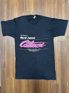 【ヴィンテージ】USA製 Ｔシャツ 1990 Cathouse Riki Rachtman 黒 サイズM ※90’ｓ