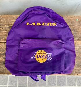 ★ヴィンテージ★90s★LAKERS★LA★ロサンゼルス★レイカーズ★バックパック★リュック★鞄★バッグ★BackPack★NBA★Nasco★バスケット★