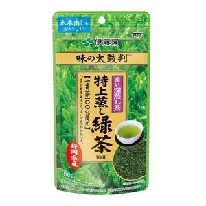 **送料無料・離れ島含む/伊藤園味の太鼓判 特上蒸し緑茶 1000　/ 100g （茶葉）ｘ2　/ポスト投函/代引き不可