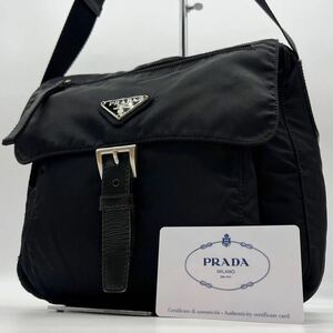 1円 PRADA プラダ B8994 テスートナイロン クロスボディ ショルダーバッグ 斜め掛けかばん メンズ レディース ブラック系 