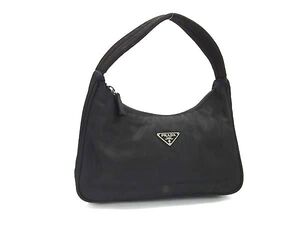 1円 PRADA プラダ テスートナイロン ワンハンドル ハンドバッグ レディース ブラック系 FF8393