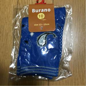 新品未使用　Burano ペイズリー柄靴下 13～15cm 青