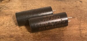 ビンテージ Chicago .033 600v コンデンサ マッチド2個 新品 (ハム/P90/シングル)(在庫1)