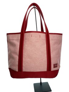 PORTER GIRL◆BOYFRIEND TOTE/トートバッグ/コットン/RED/無地//