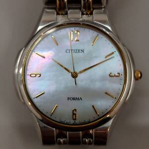 #4315B　メンズ腕時計 クォーツ シチズン CITIZEN FORMA フォルマ 4634-K18094CKW　不動品