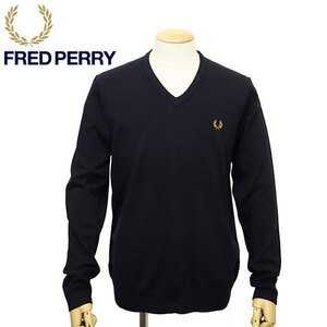 FRED PERRY (フレッドペリー) K9600 CLASSIC V NECK JUMPER Vネック セーター FP522 795NAVYS