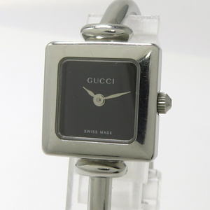 【中古】GUCCI レディース 腕時計 クオーツ SS ブラック文字盤 1900L