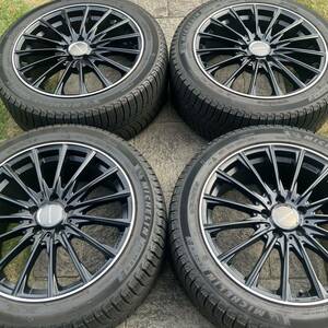 【良品 ガリ傷無し】EURO TECH 18x8J +43 PCD112 5H ミシュラン X-ICE3+ 245/45R18 2018年製 4本セット