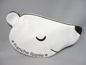 franche lippee/フランシェリッペ◇しろくま フェイスダイカット クラッチバッグ　キャンパス×ウール　W40cm