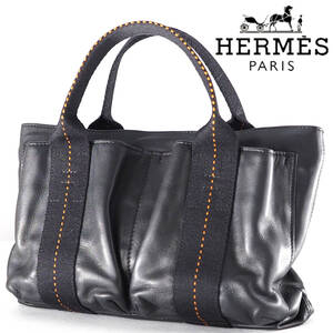 【セール・極美品】　HERMES エルメス キャラバンホリゾンタル PM ヴォー デルマ　ブラック　ハンドバッグ　ショルダーバッグ