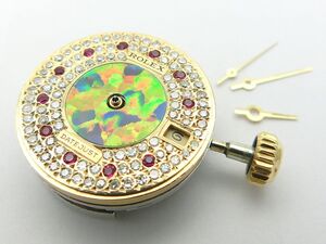 1000円スタート 腕時計ムーブメント ROLEX ロレックス デイトジャスト Cal.2135 ダイヤ×ルビー×螺鈿ダイヤル カスタムパーツ類 ONN H241