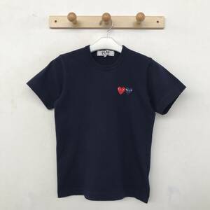 PLAY COMME des GARCONS AZ-T225 AD2017 コム デ ギャルソン レディース ツインハート 半袖Tシャツ ネイビー 美品 size M