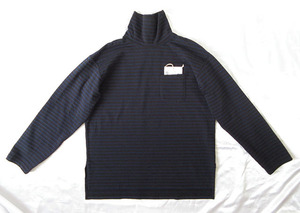 エンジニアードガーメンツ★2022fw★ High Mock Shirt - PC Stripe Jersey/ Black×Navy【XS】