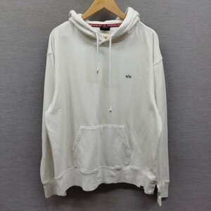 K316 ALPHA INDUSTRIES アルファインダストリーズ 裏起毛 Aマーク ロゴ スウェット パーカー フーディー ホワイト XL アメカジ ミリタリー