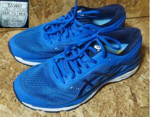 良品 ASICS TJG957 ゲルカヤノ　US7.5 25.5㎝　青系　GEL KAYANO　24　アシックス　ランニング